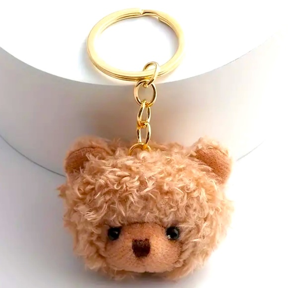 Cute Bear Keychain Animal Fuzzy Purse Bag Backpack Car Key Charm - Picture 4 of 4